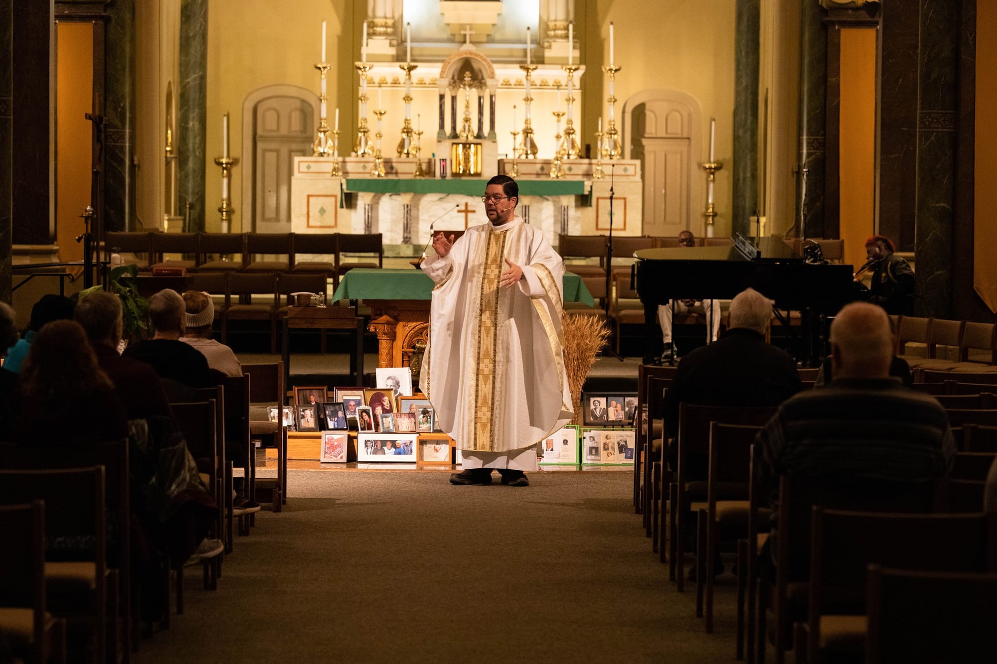 Friar Javier Rodriguez, OFM Cap., preaches at St. Francis of Assisi Church in Milwaukee.