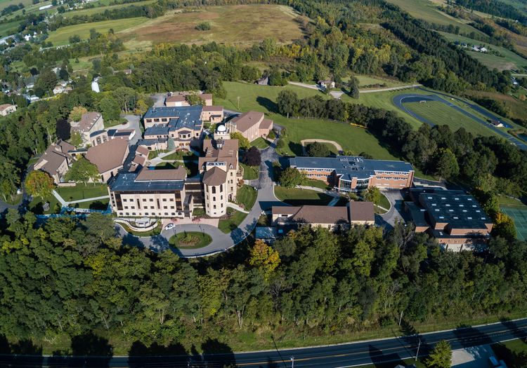 Aerial photo of the campus of St. Lawrence Seminary taken in the summer of 2017